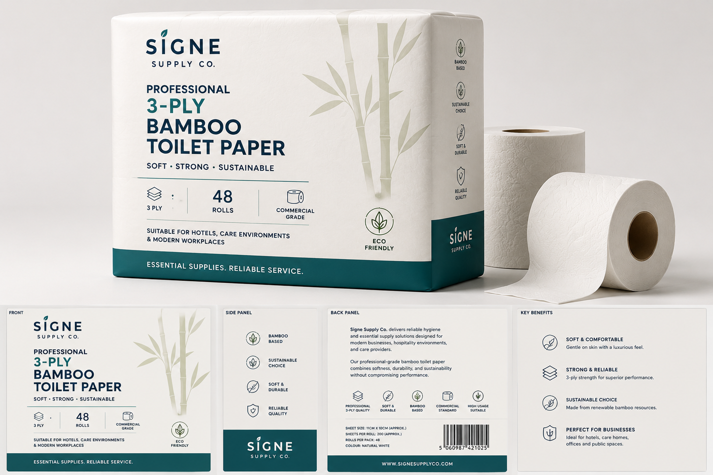 Professional 3-Ply Bamboo Toilet Paper