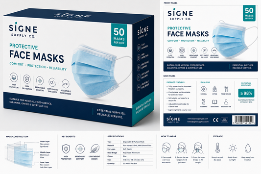 Disposable 3-Ply Face Masks